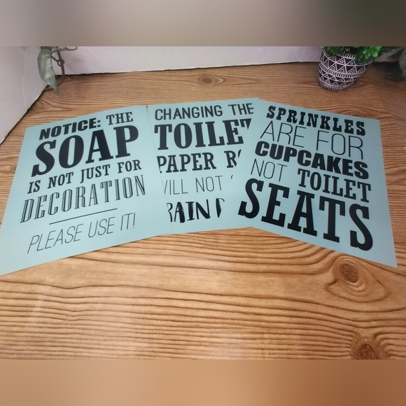 Funny Bathroom Wall Art 8x10 In. 3 Prints - Picture 3 of 3